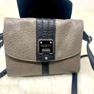 Rosetti Gray Crossbody Bag Purse with ID and credit card slots